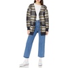 image:imageCable Stitch Womens Oversized Button Front Leopard Plaid Print Sweater Cardigan with Pockets VNeck Jacquard Coatigan Medium Multi Navy